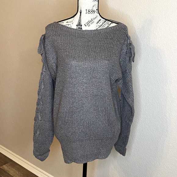 NWOT Cool Gray Entro Boatneck Sweater - Size Large - Picture 2 of 8